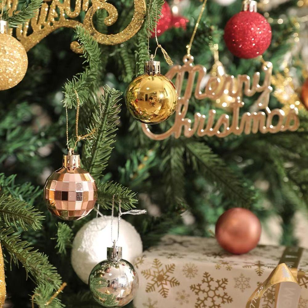 42Pcs 3/4/5cm Christmas Balls Set Creative Xmas Tree Pendants  Happy New Year Decoration