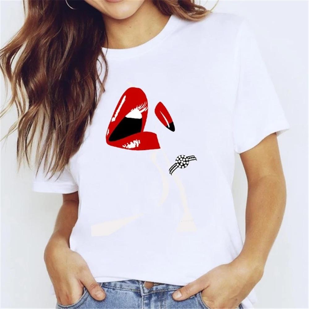 T Shirt for Women Teens Tees Cartoon Kawaii Trend Fingernail Nail Art Unisex Clothes Vintage Men Streetwear Daily Style Fashion