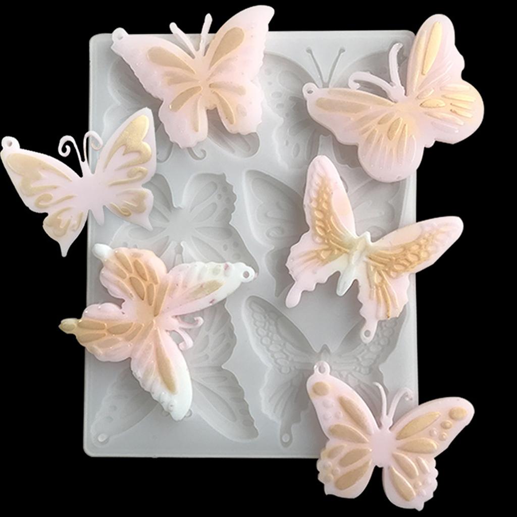 Moldes de resina para joyería, llaveros, mariposas y silicona para fundición de resina, colgantes, llaveros y pendientes.