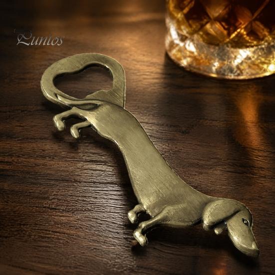 Vintage Bronze Bottle Opener Dachshund Dog Opener, Zinc Alloy Cute Puppy Beer Durable Metal Portable for Kitchen Bar And Home Handheld Tool