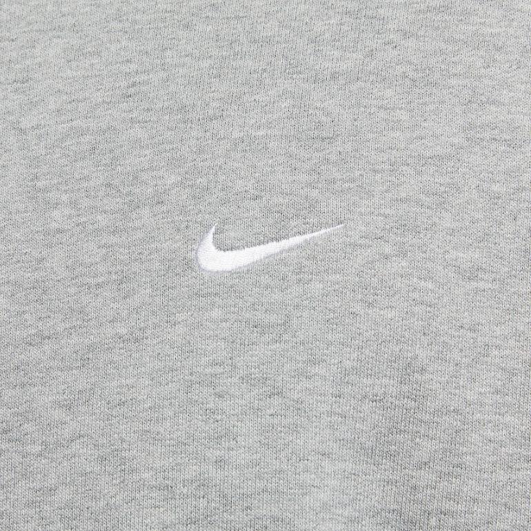 Nike Solo Swoosh Solid Color Crew Neck Casual Loose Long Sleeve Sweatshirt Men sweatshirt Gray DX0812-063
