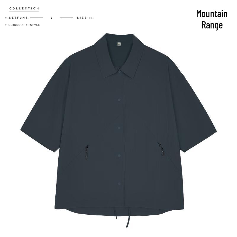 Men s Japanese-Style Loose Fit Short Sleeve Shirt L