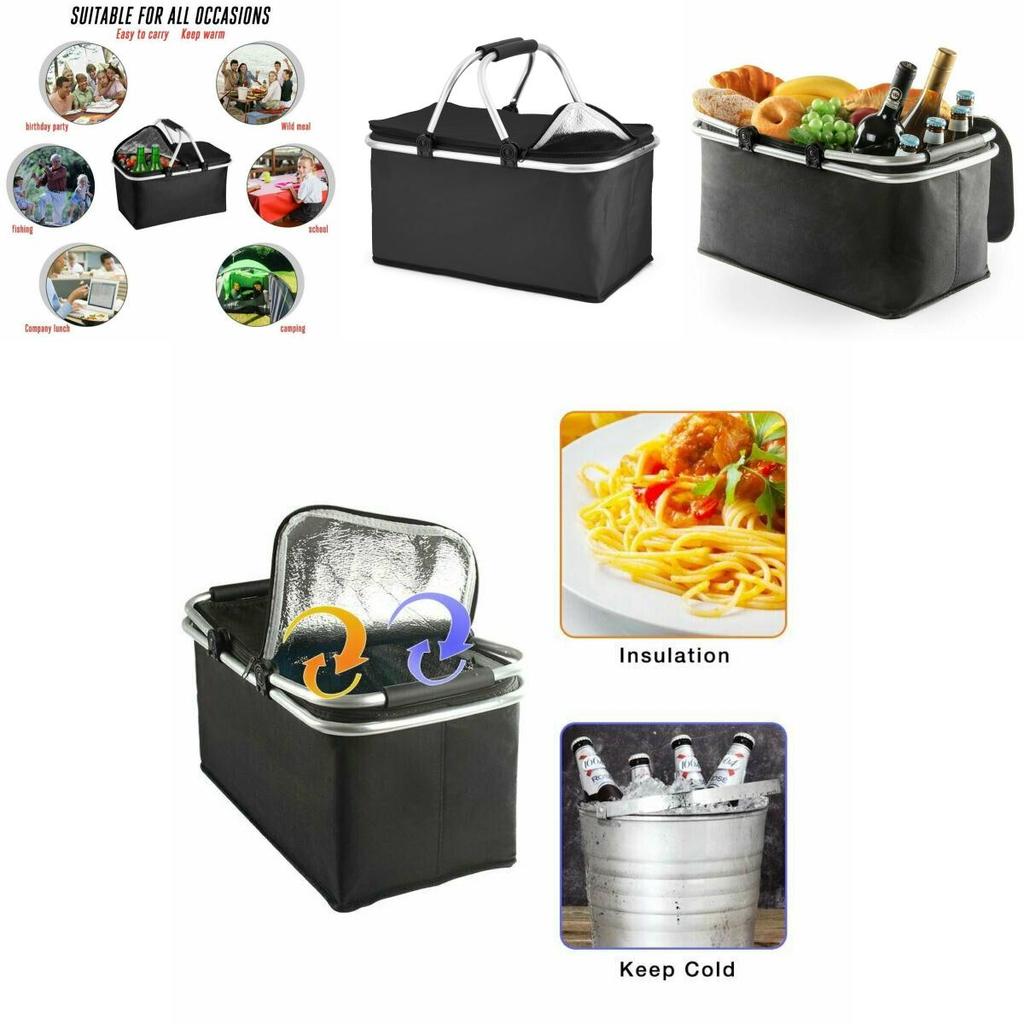 30l Insulated Cooler Picnic Basket For Camping And Outdoor Activities**