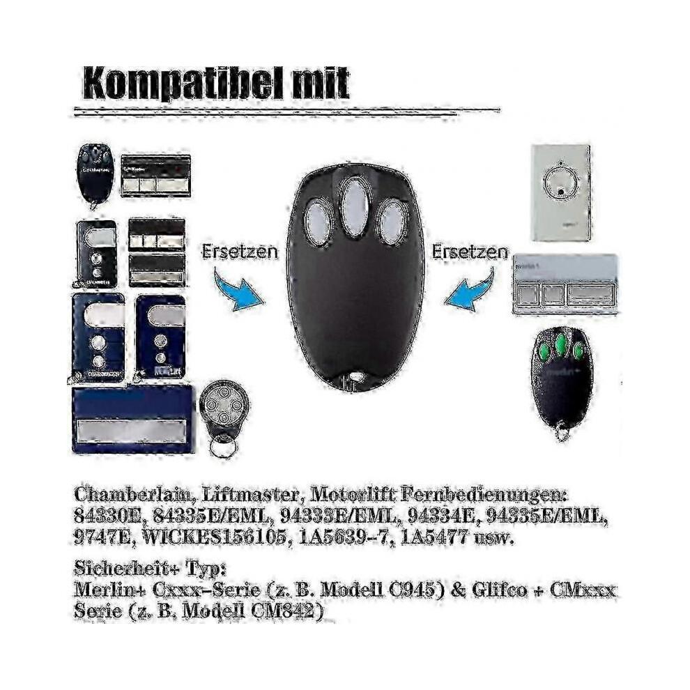 2 Pack Chamberlain LiftMaster Garage Door Opener Remote 94335e 84335e ML700 ML500 ML850 Merlin C945 C840_