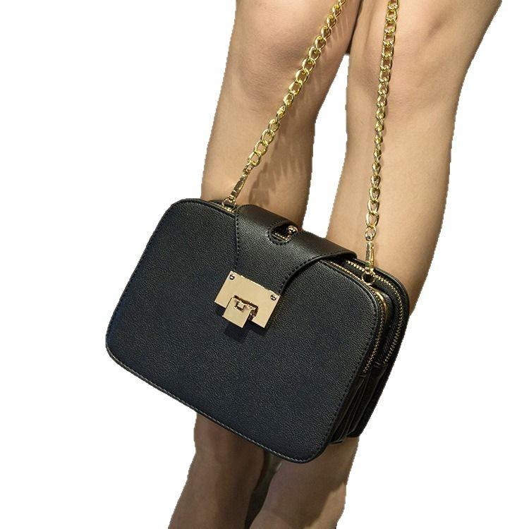 Women's Bags Wholesale Korean Fashion Women's Bags Chain Bags Three-Layer Clip Bags Women's Bags Factory Direct Sales Crossbody Bags Small Square