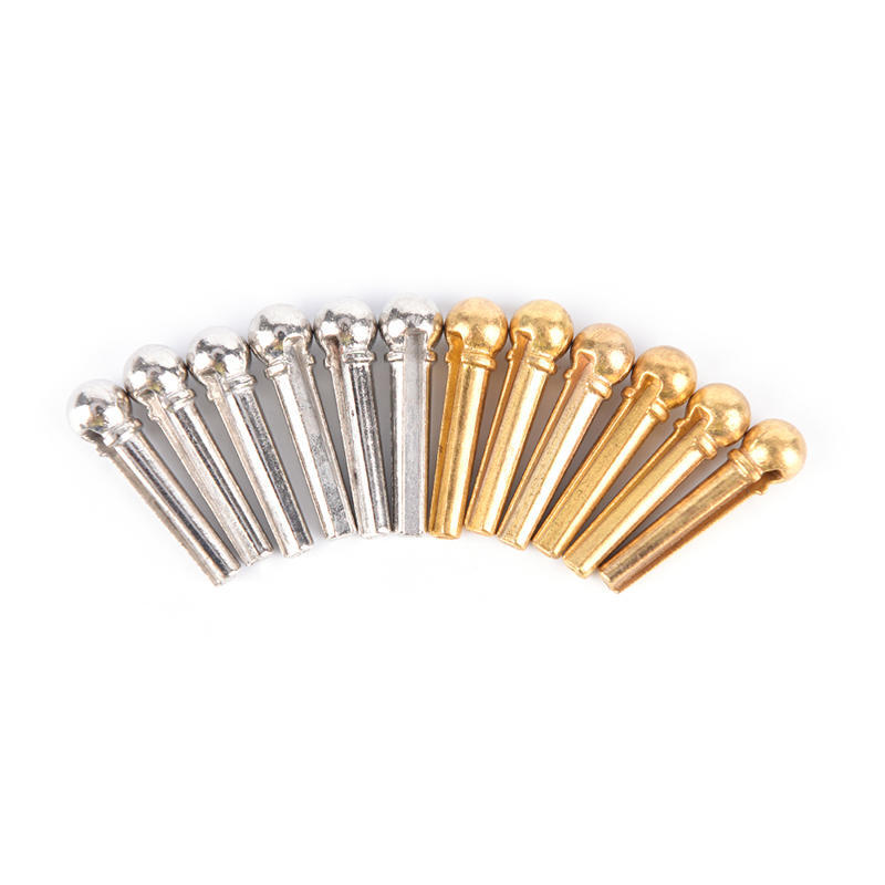 6Pcs Metal Bridge Pin Folk Acoustic Guitar String Pin Peg Nail Silver/Gold Color