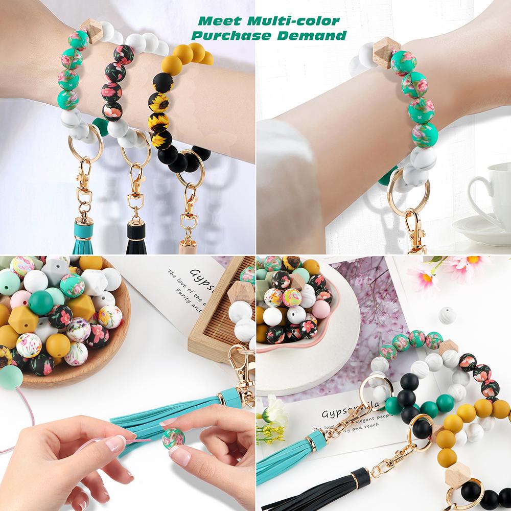 5Pcs 15mm Round Leopard Silicone Printed Beads For Jewelry Making DIY Keychain Necklace Bracelet Jewelry Accessories