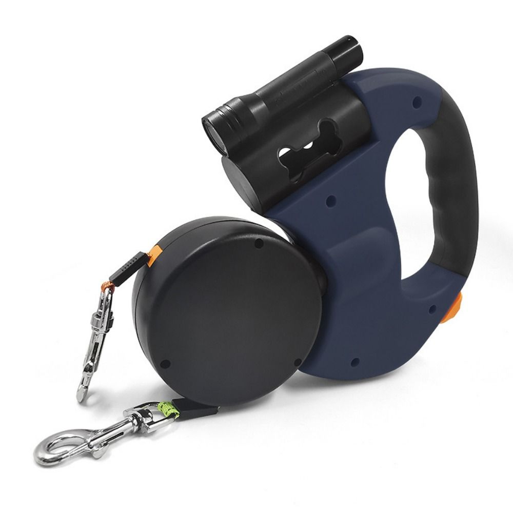 With Lights Dual Retractable Rotation Rope Reflective Dogs Auto Retractable Belt Walking