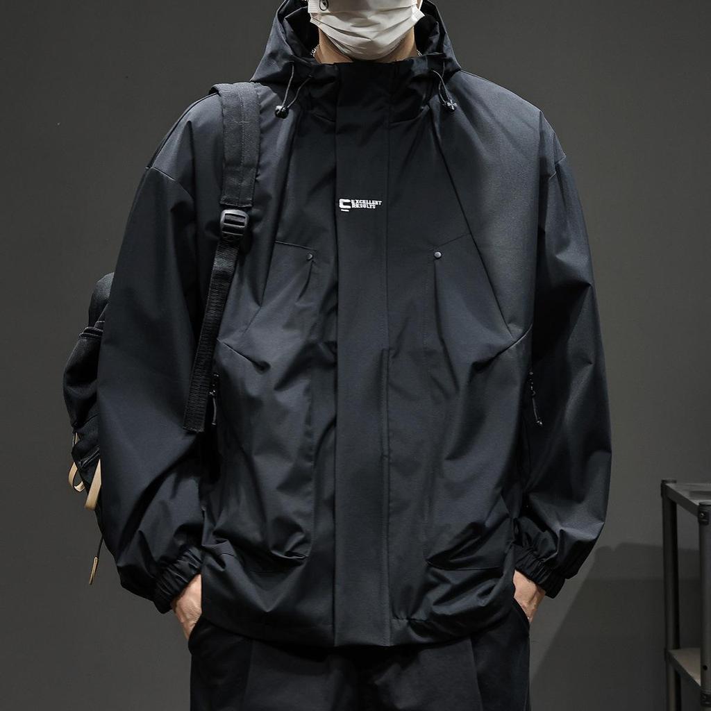 Men's Windproof Outdoor Shell Jacket - 2025 Autumn/Winter Thickened Cotton Casual Workwear Outerwear