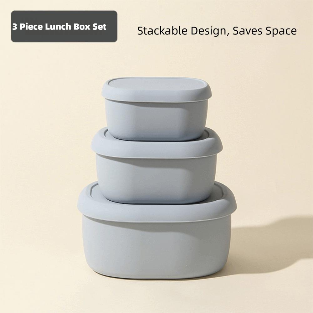 New Food Grade Silicone Lunch Box with Lid 200/300/600ML Microwave Oven Lunch Box Leak Proof Heat Resistant Storage Box Picnic