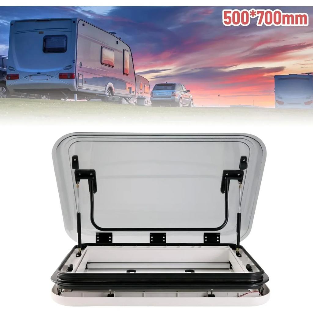 700*500mm Wohnmobil Dachfenster Dachluke mit LED, Wohnmobil Dachluke Dachlüftungsklappe, Wohnmobil Camper Dachlüftung