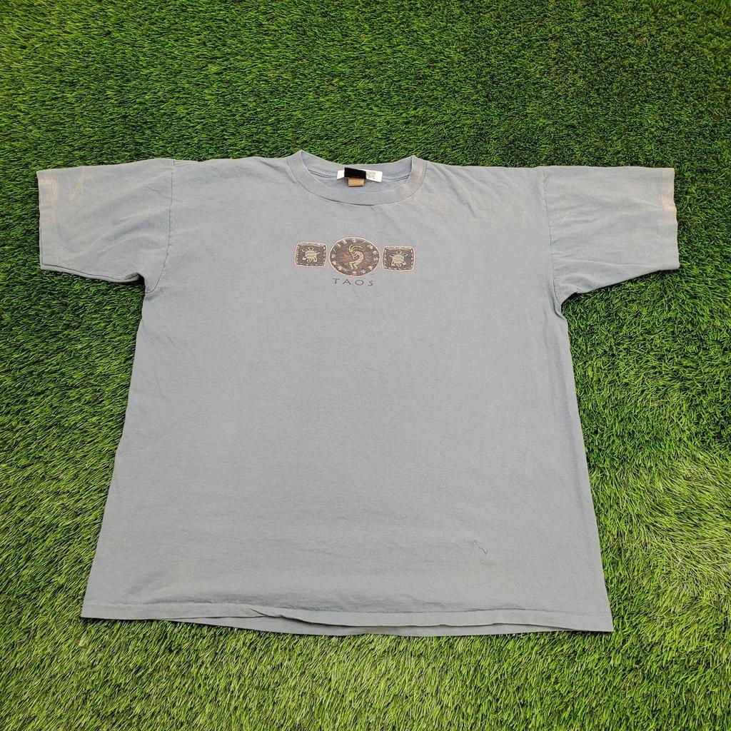 Vintage Taos Kokopelli Shirt 2XL 26x29 Faded Blue