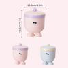 Mini Small Desktop Trash Can With Lid - Cute Countertop Waste Paper Basket For Bedroom Coffee Table & Office Desk - Blue Pink