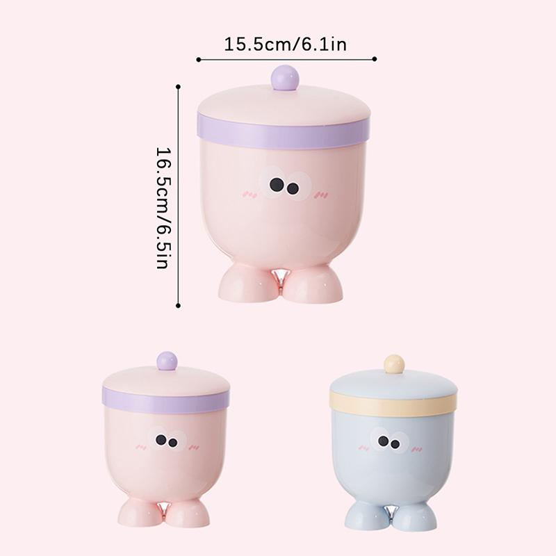 Mini Small Desktop Trash Can With Lid - Cute Countertop Waste Paper Basket For Bedroom Coffee Table & Office Desk - Blue Pink