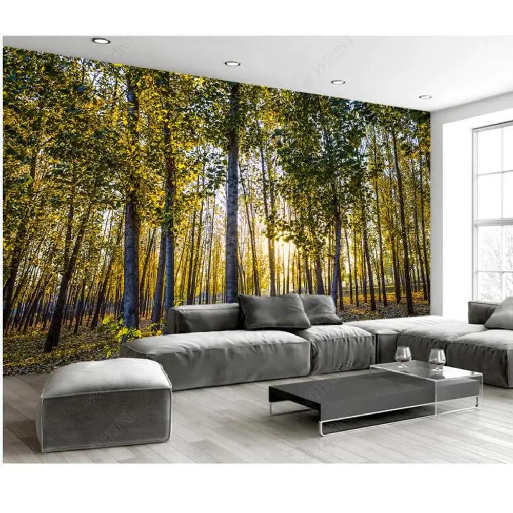Mural Sunny Forest Landscape Living Room Home Decor Photo Wallpaper