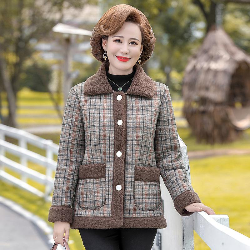 Mid-winter coat short jacket middle-aged and elderly women's clothing autumn and winter new tops