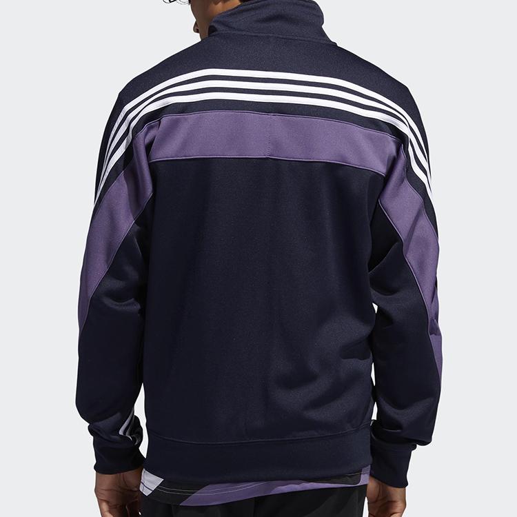 Adidas Originals Trefoil Stand Collar Casual Sports Jacket Men Outerwear Navy-Blue FM1524
