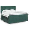 VidaXL Slat Bed Base and Mattress Dark Green 200x200cm Velvet 3292445
