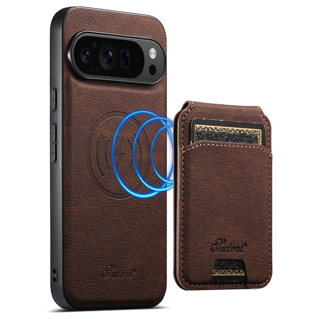 SUTENI H16 For Google Pixel 10 Pro XL Case Compatible with MagSafe Kickstand Phone Cover Detachable Card Holder