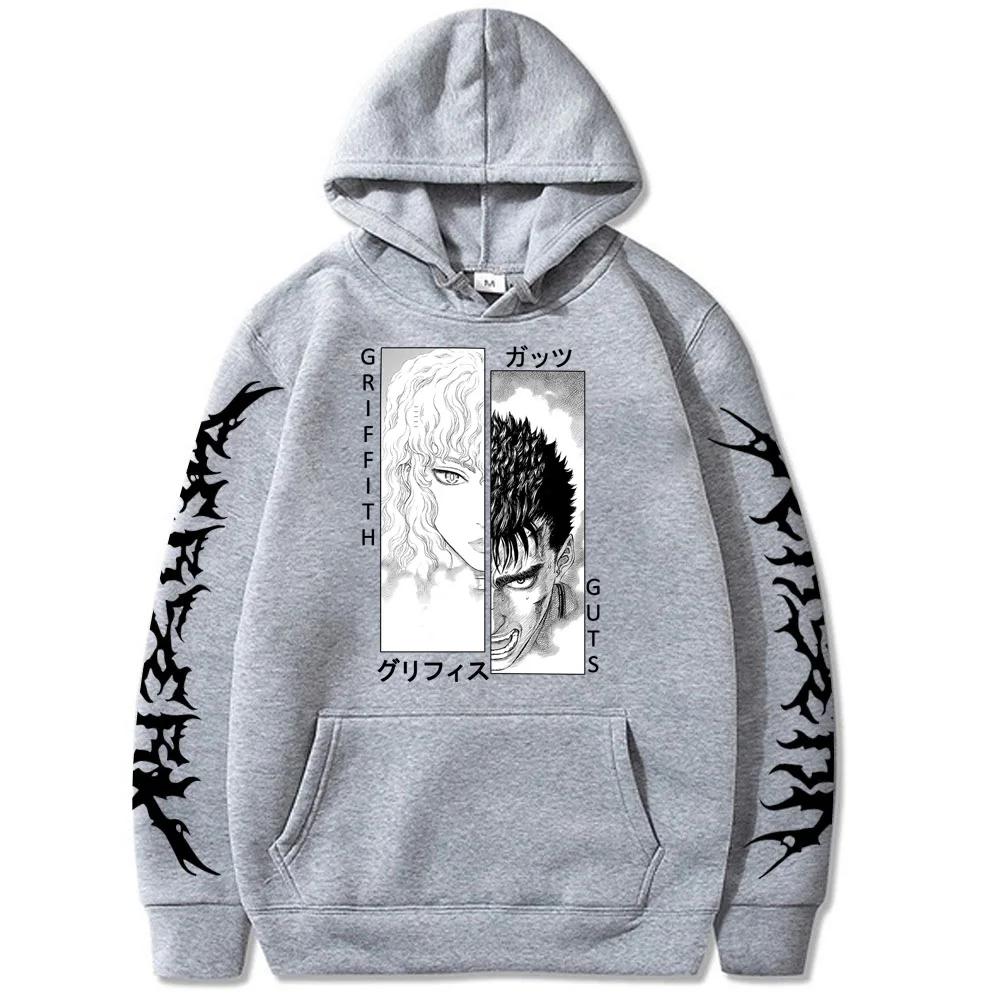 Japanese Anime Griffith&Guts Printed Men Hoodie Brand Hoody Y2K Clothes Vintage Fashion New Casual Unisex Long Sleeve Pullovers