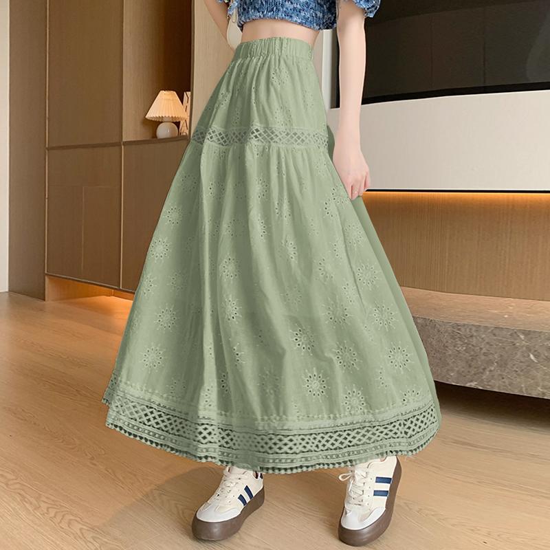 ZANZEA Women Casual Elastic Waist Loose Lace Crochet Patchwork Dress