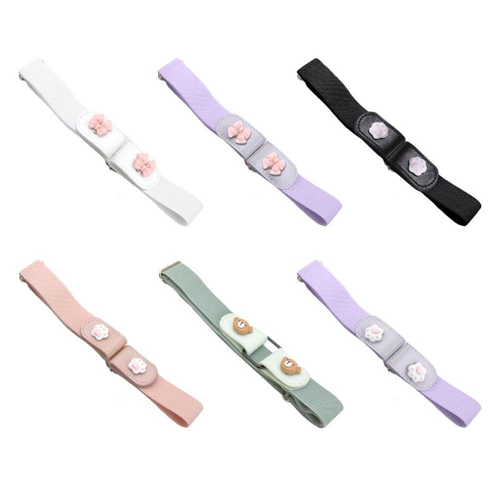 Adjustable Length Elastic Stretch Belt Press Buckle Style Invisible Belt for Women Men