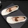 Fashion Ballet Style 4cm Inner Height Increase Split Toe Women Pumps Fashion Leather Pleated Mary Janes Spring Summer Tabi Loafers Shoes