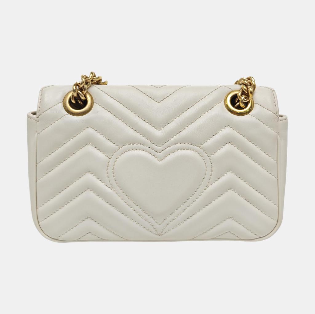 [Pre-Owned] Gucci GG Marmont Matelassé Mini Bag 'White' - Very Good #1NVV52K