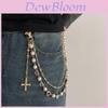 Pearl Cross Mens Hip Hop Metal Waist Chain With Lobster Clasp For Men Women