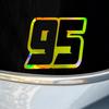 1pc Number 95 Motorcycles Laser Stickers Waterproof for Motorcycle Windshield Fuel Tank Tailbox Car Window Universal Vinyl Decal