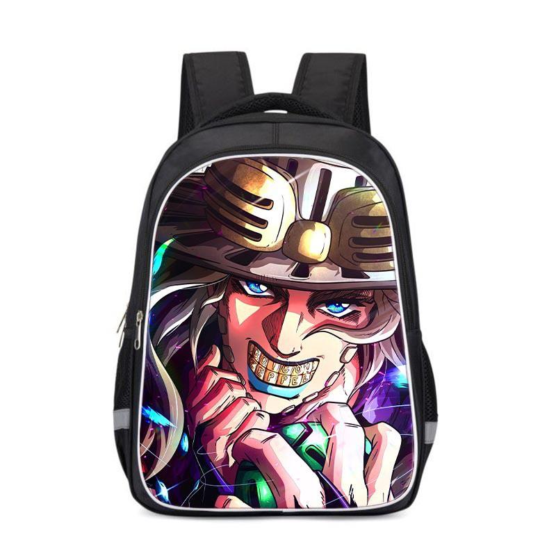 Zaino Scolastico per Bambini JoJo's Bizarre Adventure Borsa Cartoon Anime Ragazzi Ragazze 3-4 Elementare Leggero Ergonomico Tessuto Oxford