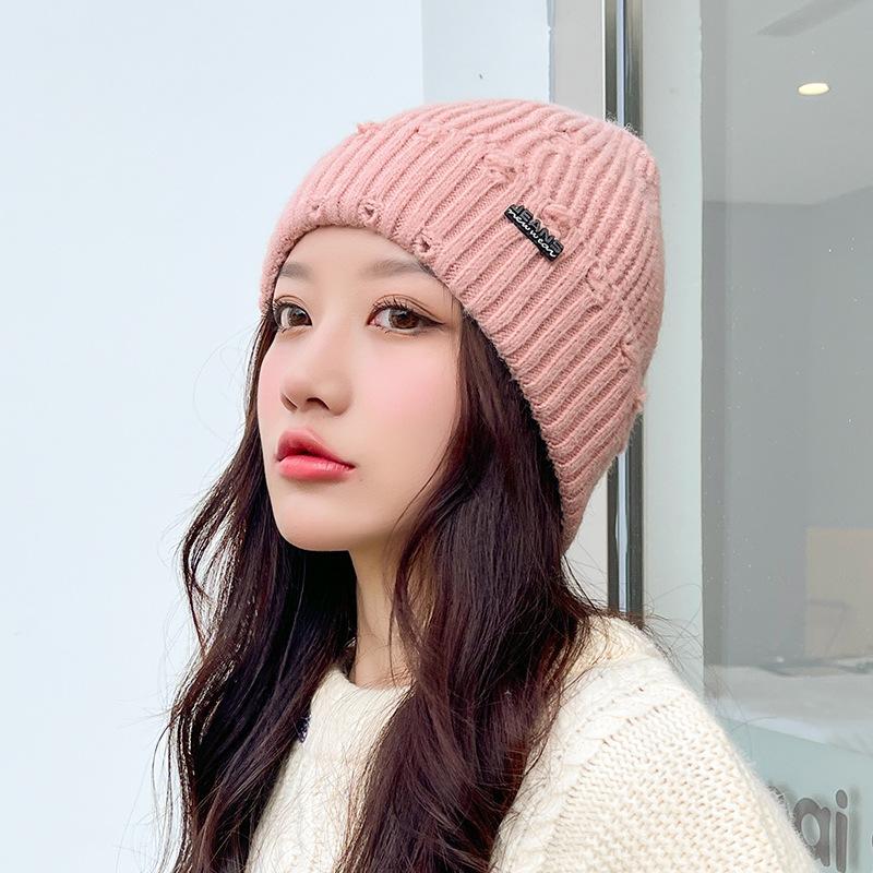 Hat Outdoor Women Hats Warm Chunky Knit 