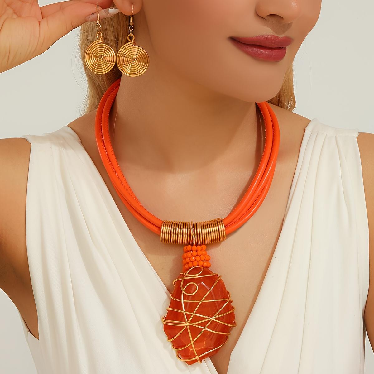 

Модные украшения для женщин оранжевый