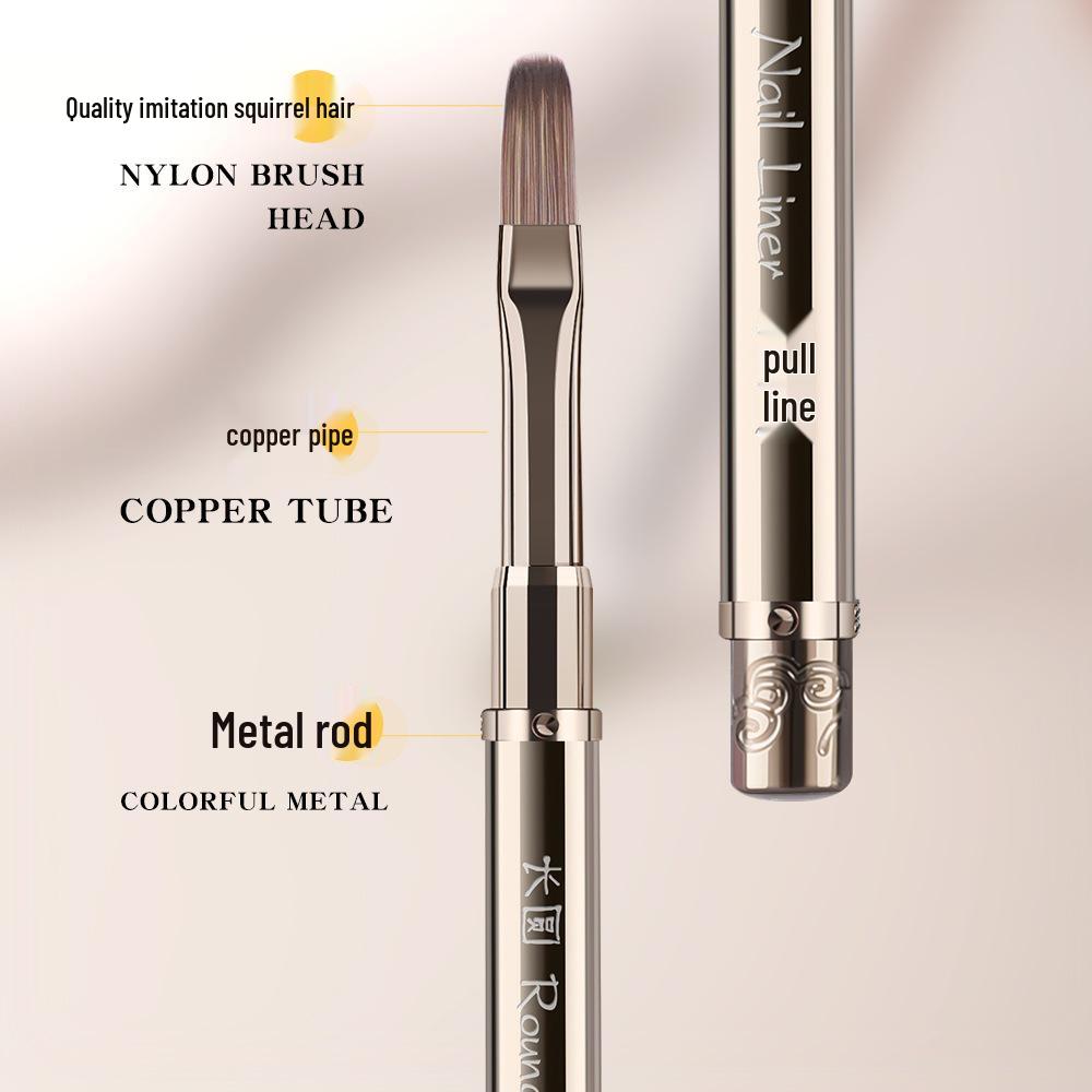 Metalowy długopis wielofunkcyjny do zdobienia paznokci, dwustronny: Liner, Malowanie, Modelowanie żelem, Rozprowadzanie, Przedłużanie