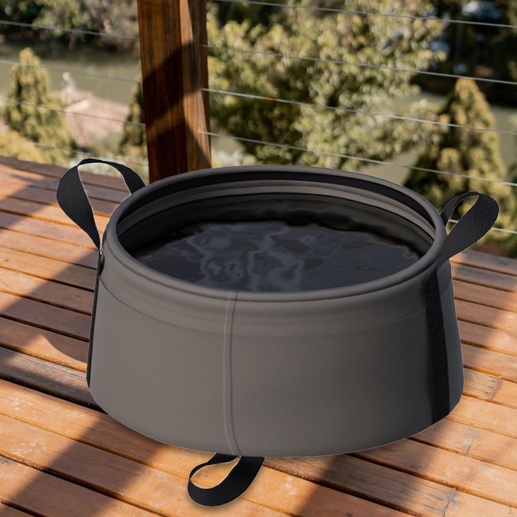 Folding Water Bucket Reusable Multifunctional Travel Wash Basin Container for Home Hiking