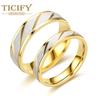 Lett luksus titan stål ringer skrå gylden porno par mot ring tidevann tidevann ring håndbitt