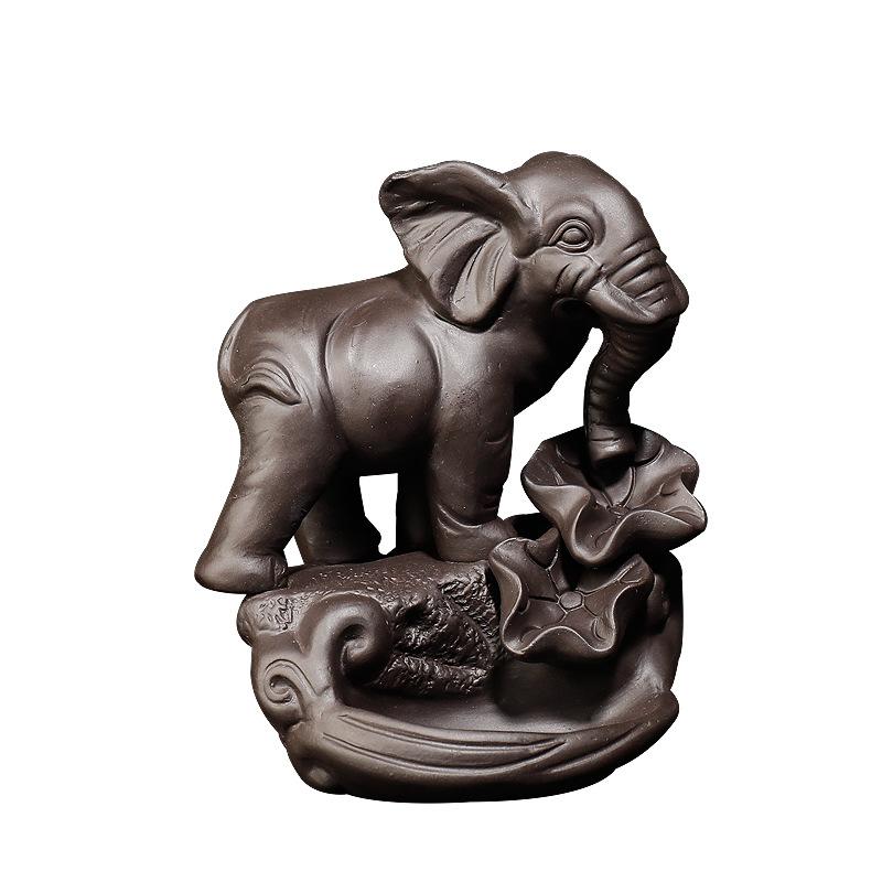Incense Burner Home Decoration Elephant Ceramic Purple Sand Incense Burner