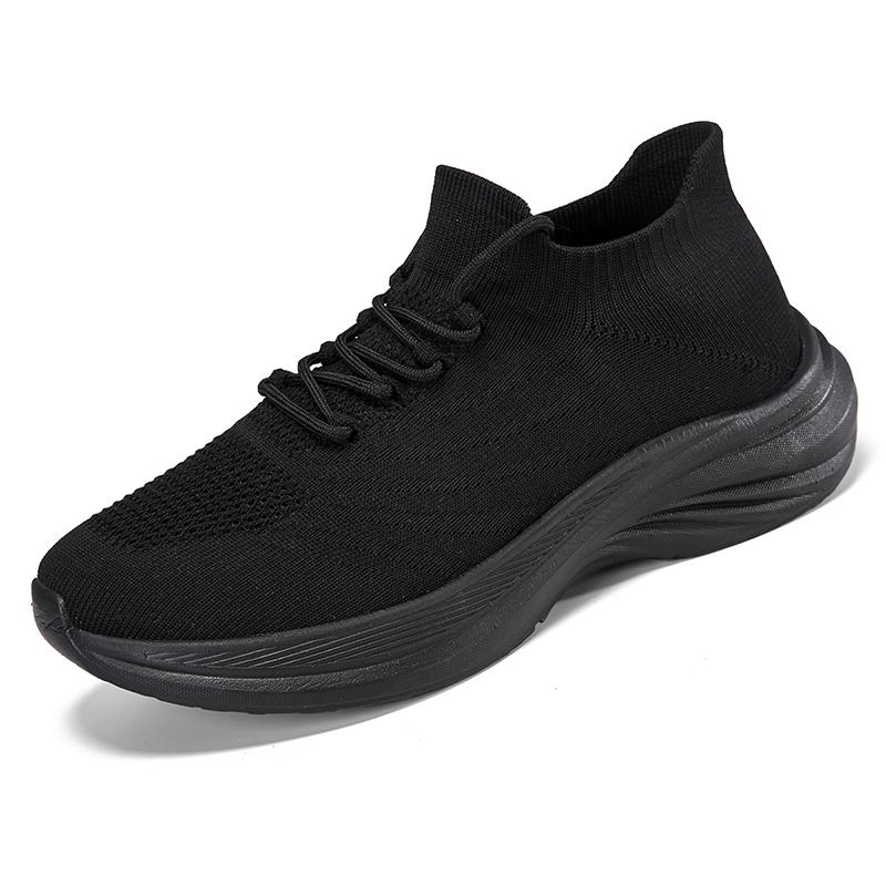 

Spring and Autumn Casual Sports Shoes Men s and Women s Lightweight Running Shoes Breathable Flat Shoes Loafers Large Size 39 чёрный