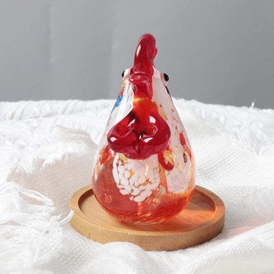 Ручна розписна керамічна фігурка півня Статуетка курки в стилі фермерського будинку Реалістична скульптура тварини Декорація для полиці, столу вдома та в офісі