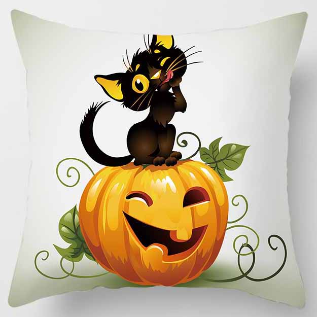 Halloween Cartoon Cat Square Pillowcase Home Decoration Car Sofa Bedroom Cushion Cover pillow cases pillow covers decorative
