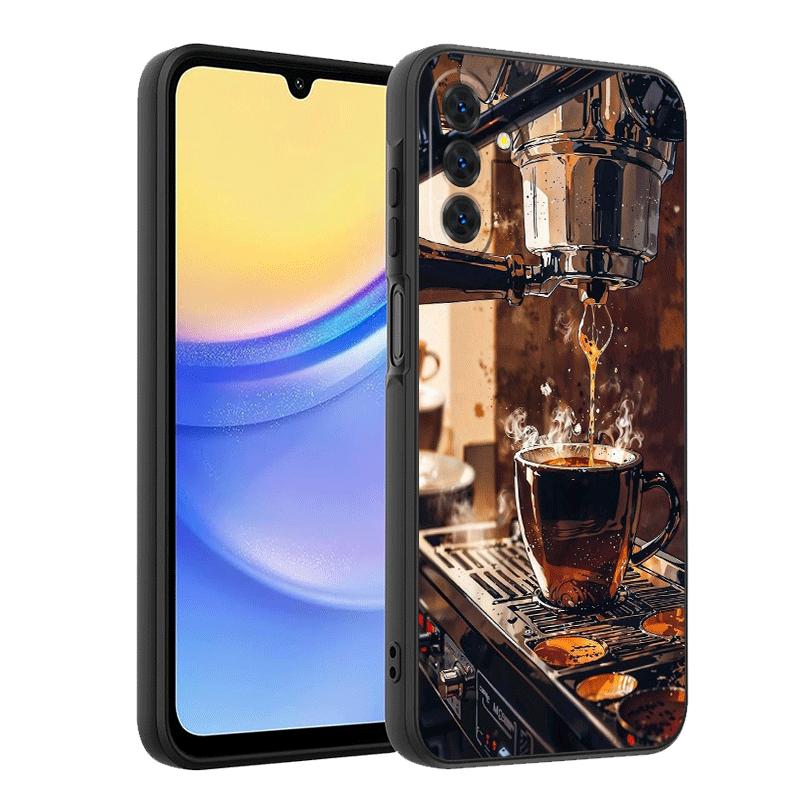 Black Coffee Fashion Style Soft Phone Case for Samsung A17 A37 A57 A16 A26 A36 A56 A15 A25 A35 A55 A14 A24 A34 A54 A13 A23 A33 A