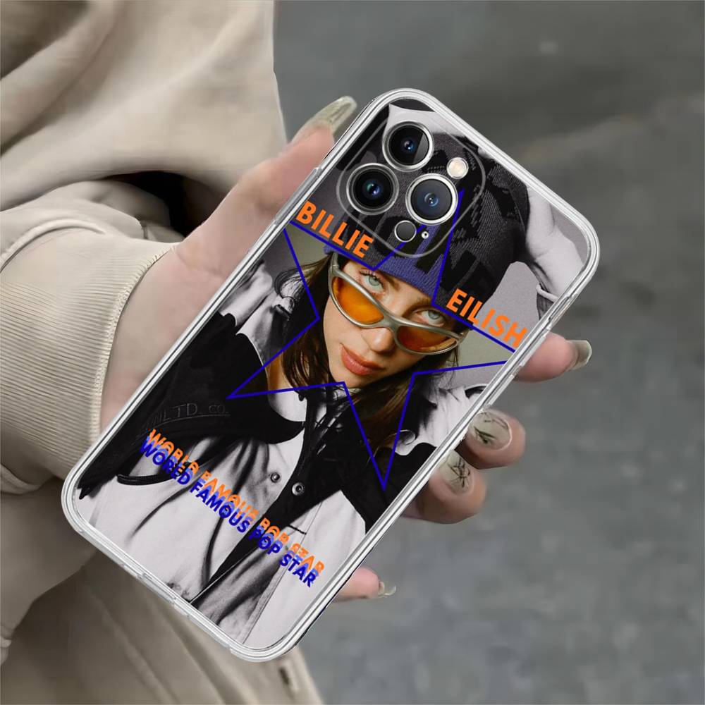Pop E-Eilish Ster B-billie Transparante Telefoonhoes Voor IPhone 17 Air 16 Pro Max 15 14 13 12 11Plus Schokbestendige Hoes