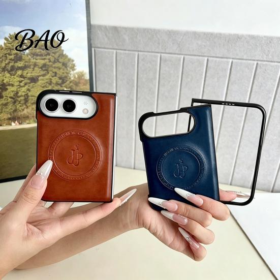 Foldable Phone Protection Faux Leather Magnetic Case for IPhoneDuo 2026, Slim PC Cover Protective with Anti-Yellowing, Precise Cutouts, Ultra-Thin
