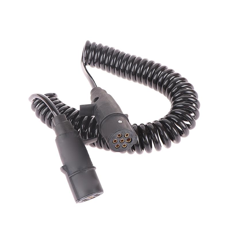 7 Way Trailer Wire Electrical Power Coiled Cord Trailer Breakaway Cable For Semi Trucks Tractors
