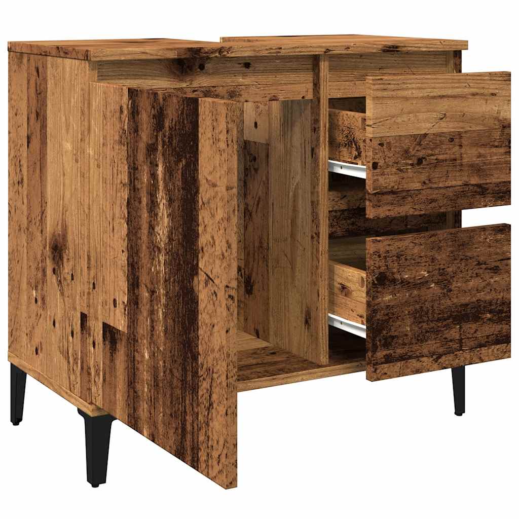 Bathroom Vanity Cabinet with Rustic Wood Effect 65 x 33 x 60 cm Engineered Wood