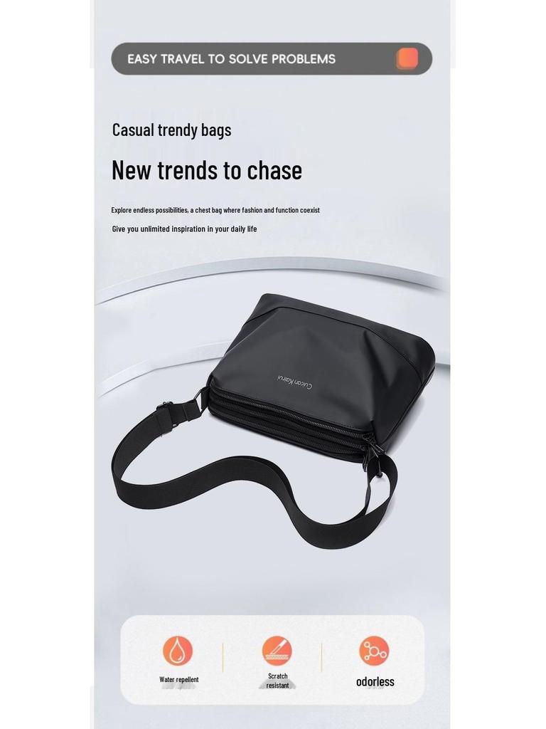 Men's Trendy Waterproof Oxford Cloth Crossbody Bag: Business, Casual, Commuter, Travel Shoulder Bag