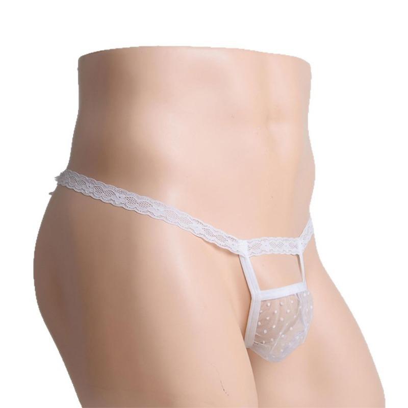 Summer new men's underwear sexy T-pants, black sex fun elastic thong hollowed out