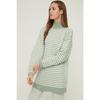 Fliederfarbener Rollkragenpullover mit Streifen Strickware Tctaw22ak0185