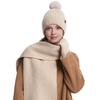3Pcs/Set Winter Knitted Scarf Gloves Set Pom Pom Ball Double Layer Thickened Brimless Hat Touchscreen Gloves Neck Warmer Set