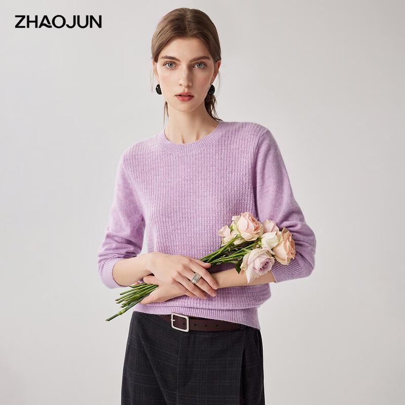 Zhaojun Women's 100% Cashmere Crew Neck Knit Sweater